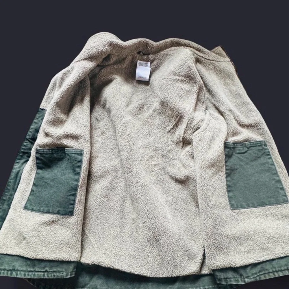 Vintage 2008 Carhartt V33 MOS Sherpa Lined Sandstone Vest Moss Green 2XL - MINT